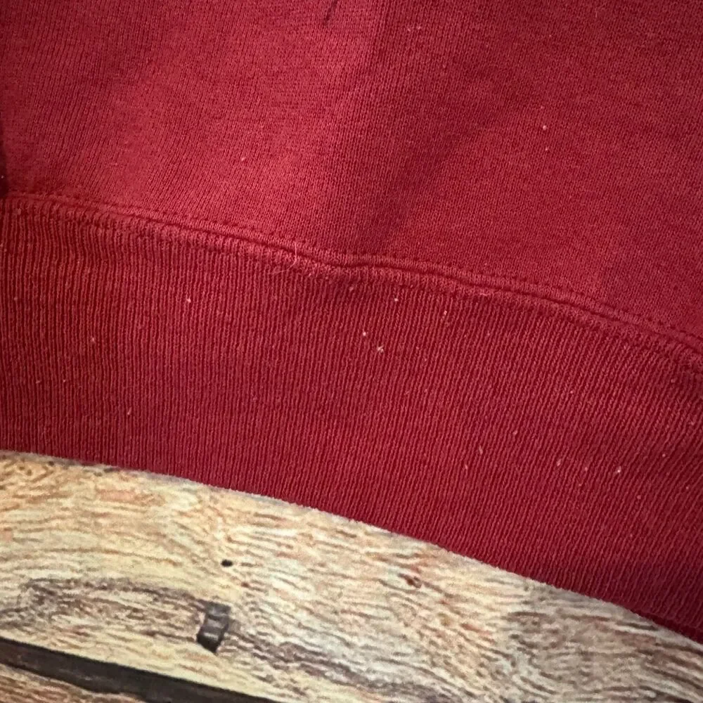 Hanes Premium Weight L Sweatshirt Men's Maroon Graphic Print Crewneck Pullover